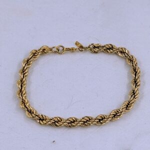 Vintage Monet Goldtone Twisted Rope Chain Bracelet